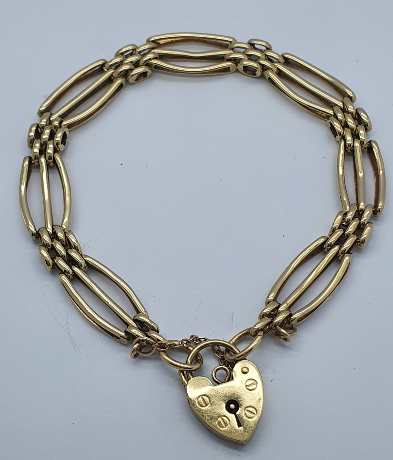 Vintage 9ct Gold Gate Bracelet  Buy Online  Free and Fast UK Insured  Delivery