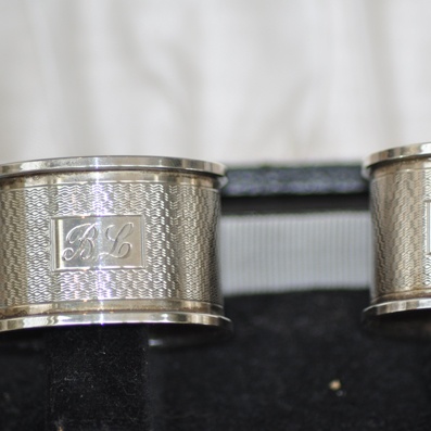 Pair of Boxed Silver Napkin Rings