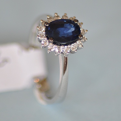 Classic Sapphire and Diamond Cluster