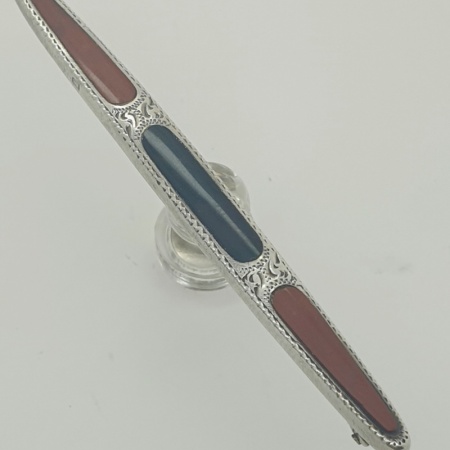 Birmingham 1911 Silver Agate Pin Brooch