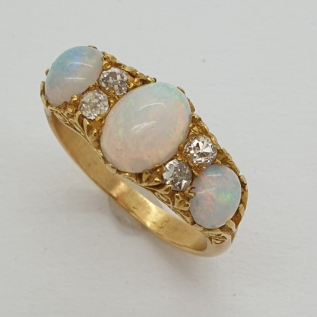 Opal Diamond Dress  Gypsy Ring