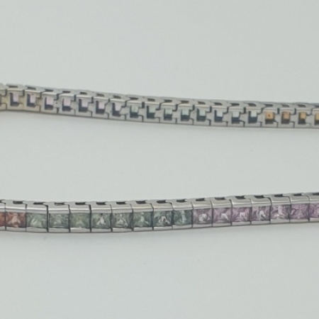 18ct WG Vari-Hue Sapphire Bracelet