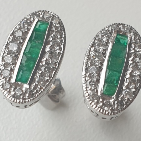 WG Emerald Cluster Earrings
