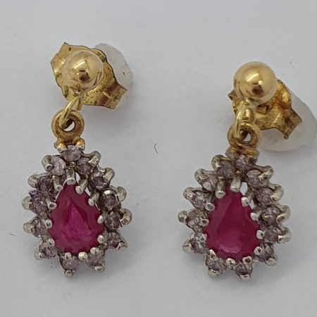 Ruby Diamond Drop Earrings