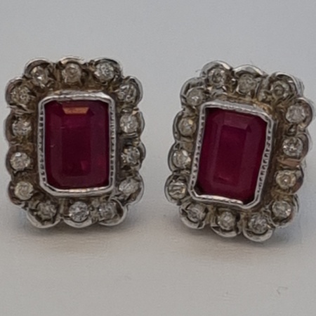 18ct Ruby Diamond Earrings