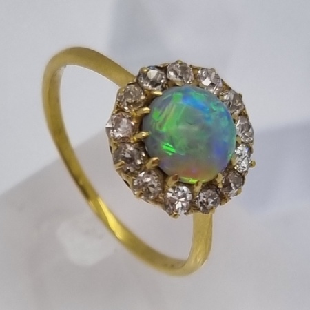 Vintage Opal Diamond Ring
