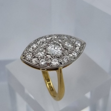 Antique Navette Diamond Ring 
