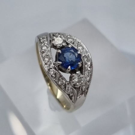 14ct Sapphire Diamond Dress Ring