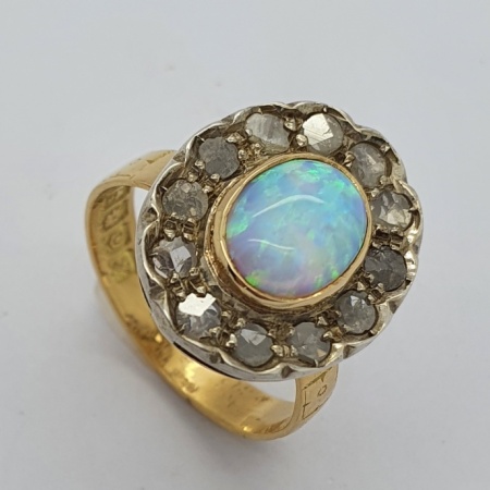 18ct Glasgow Opal Diamond Ring 1905