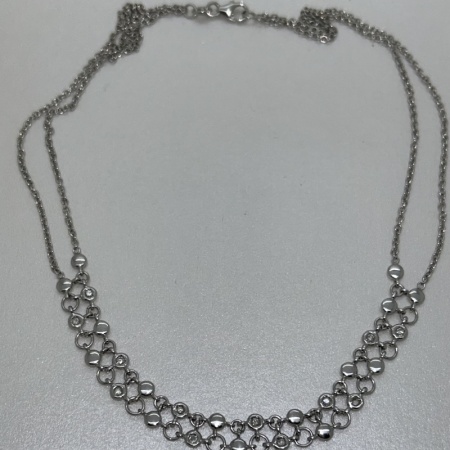 18ct WG Diamond Disc Necklace