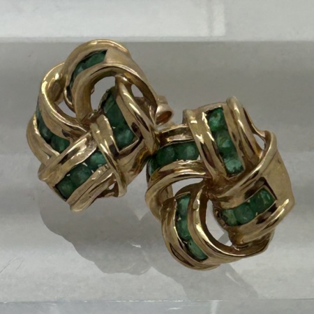 Emerald Knot Earrings