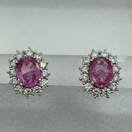 18ct WG Pink Sapphire Diamond 